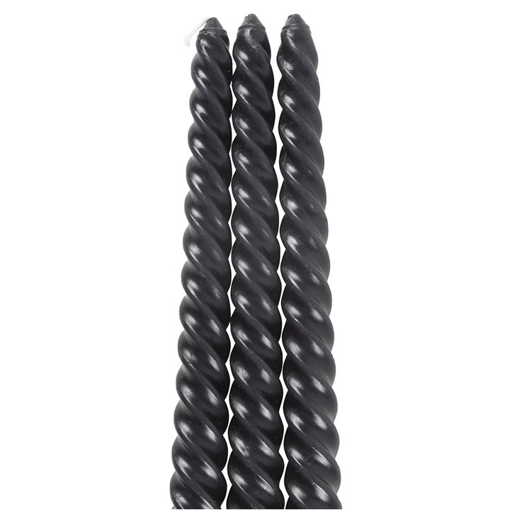 Set of 3 Dark Romance Twist Taper Candles