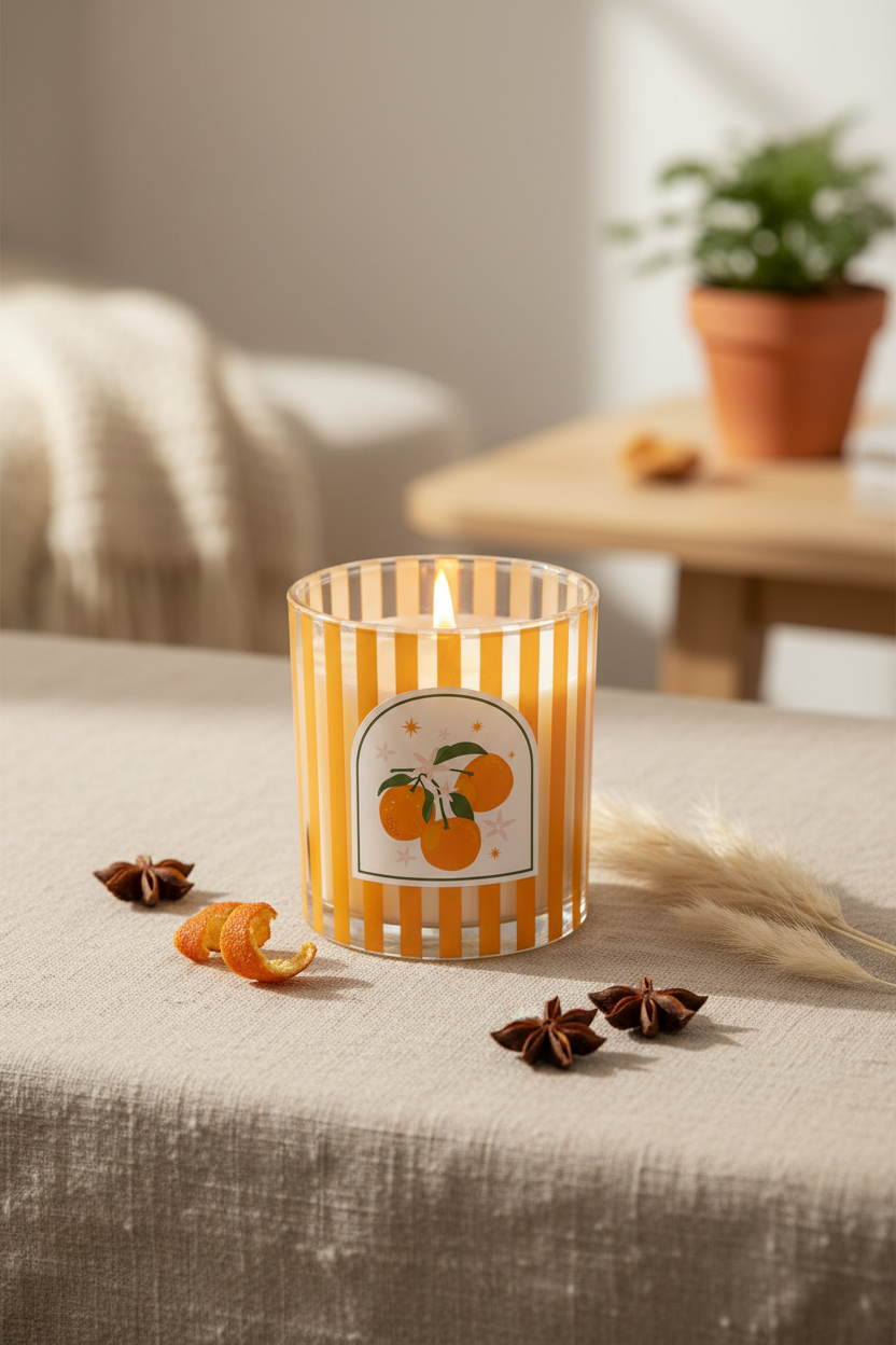 Orange Blossom Scented Candle | Citrus Mediterranean Home Fragrance Candle | Summer Gift