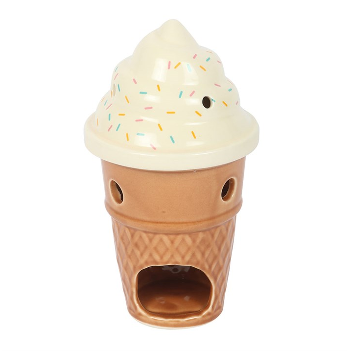 Ice Cream Cone Oil Burner | Novelty Seaside Ceramic Wax Warmer | Fun Summer Gift