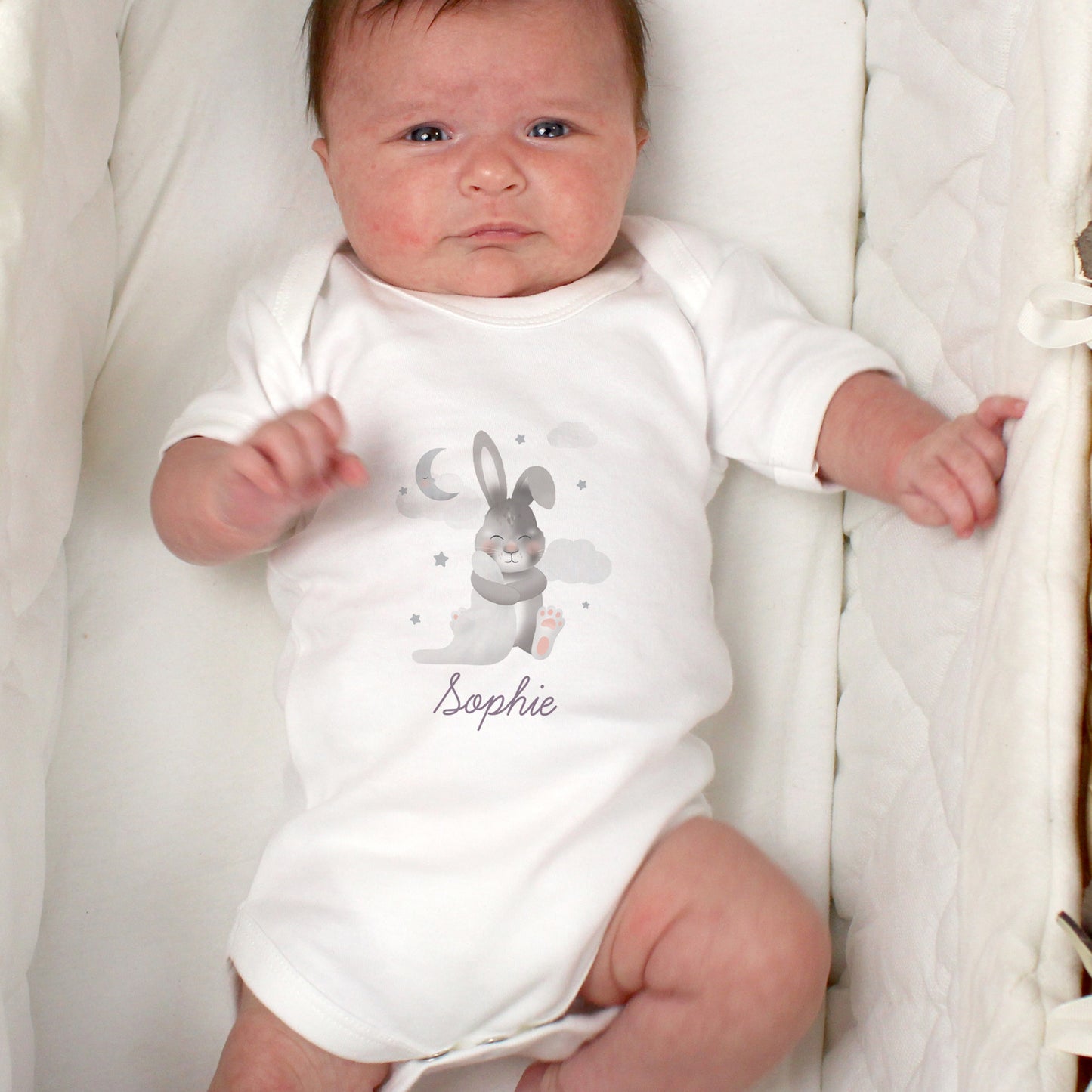 Personalised Cute Bunny Baby Vest – 0–3 Months