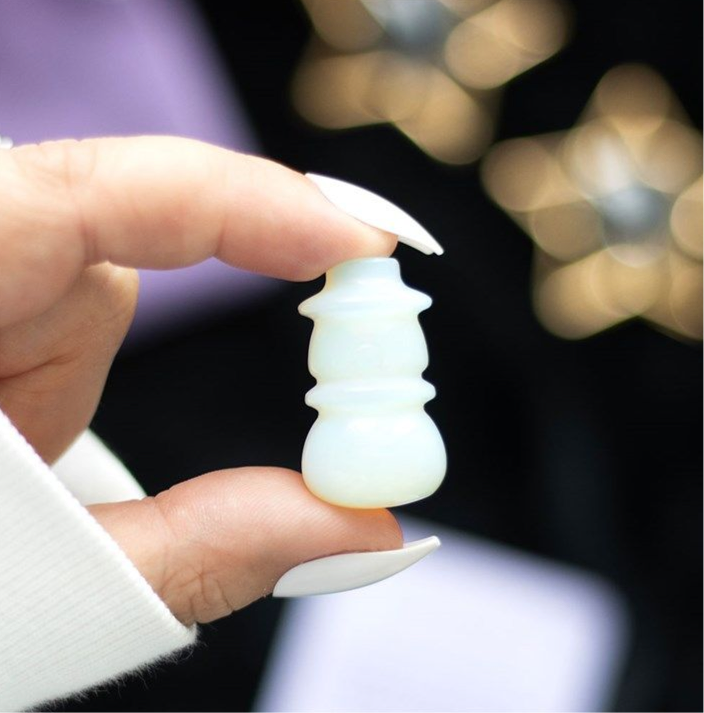 Opalite Crystal Snowman in a Bag