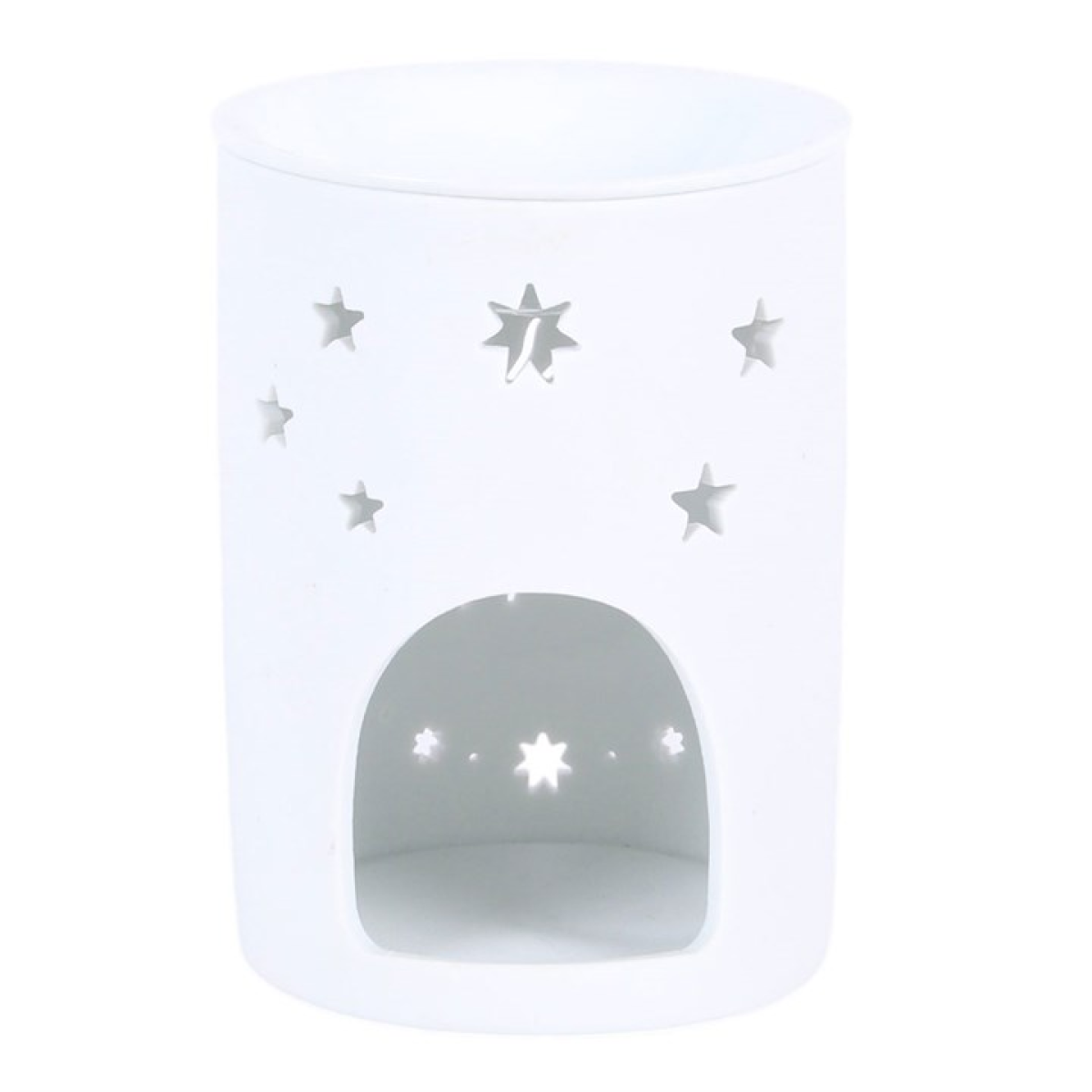 White Sun and Moon Cut Out Oil Burner and Wax Warmer