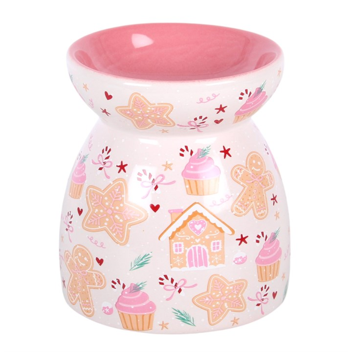 Sugarplum Bakery Print Ceramic Oil Burner & Wax Warmer | Christmas Home Fragrance