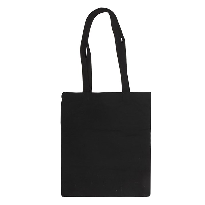 Black tote bag on a white background