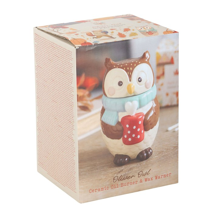 Oliver Owl Oil Burner | Woodland Ceramic Home Fragrance Burner | Autumn & Cosy Gift