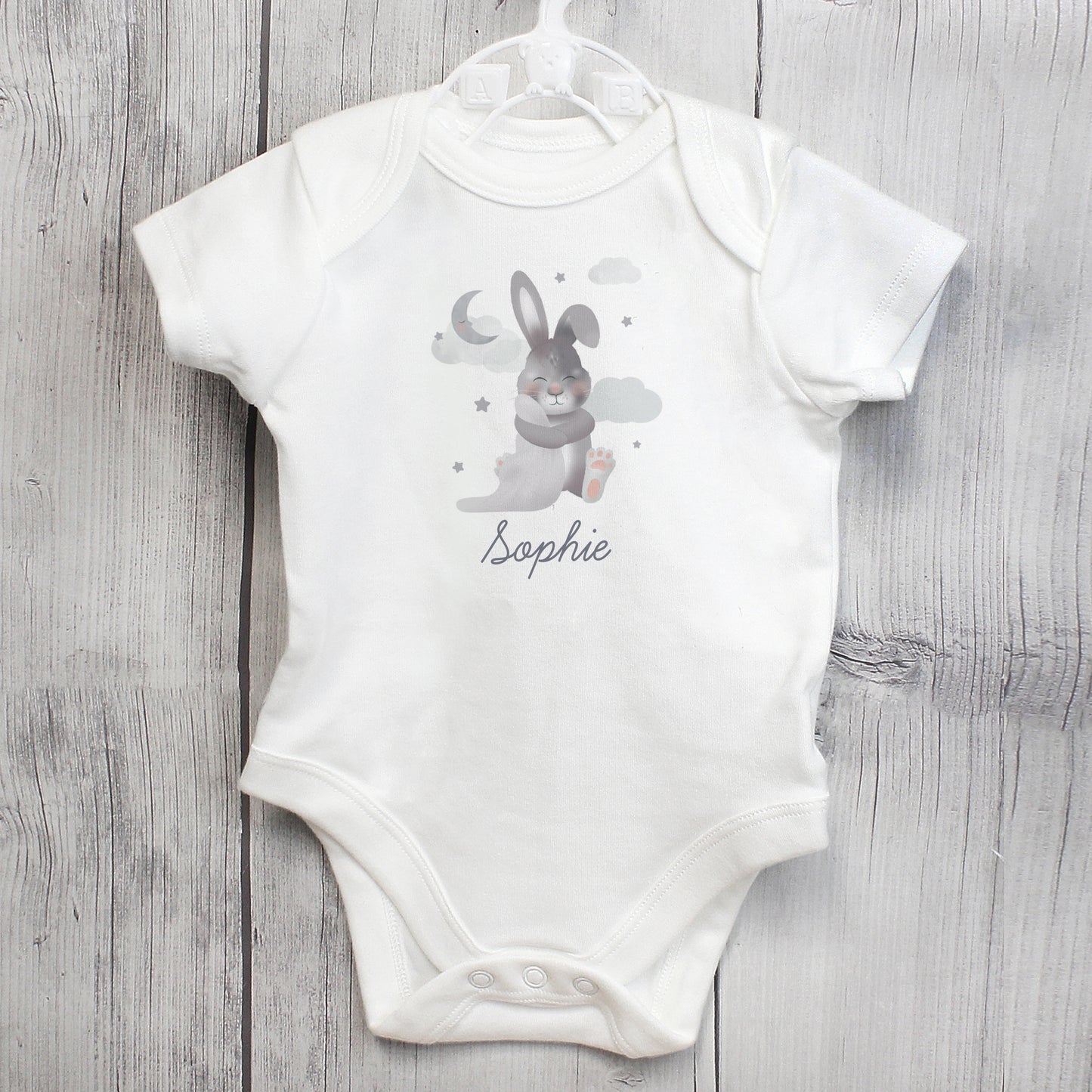 Personalised Cute Bunny Baby Vest – 0–3 Months