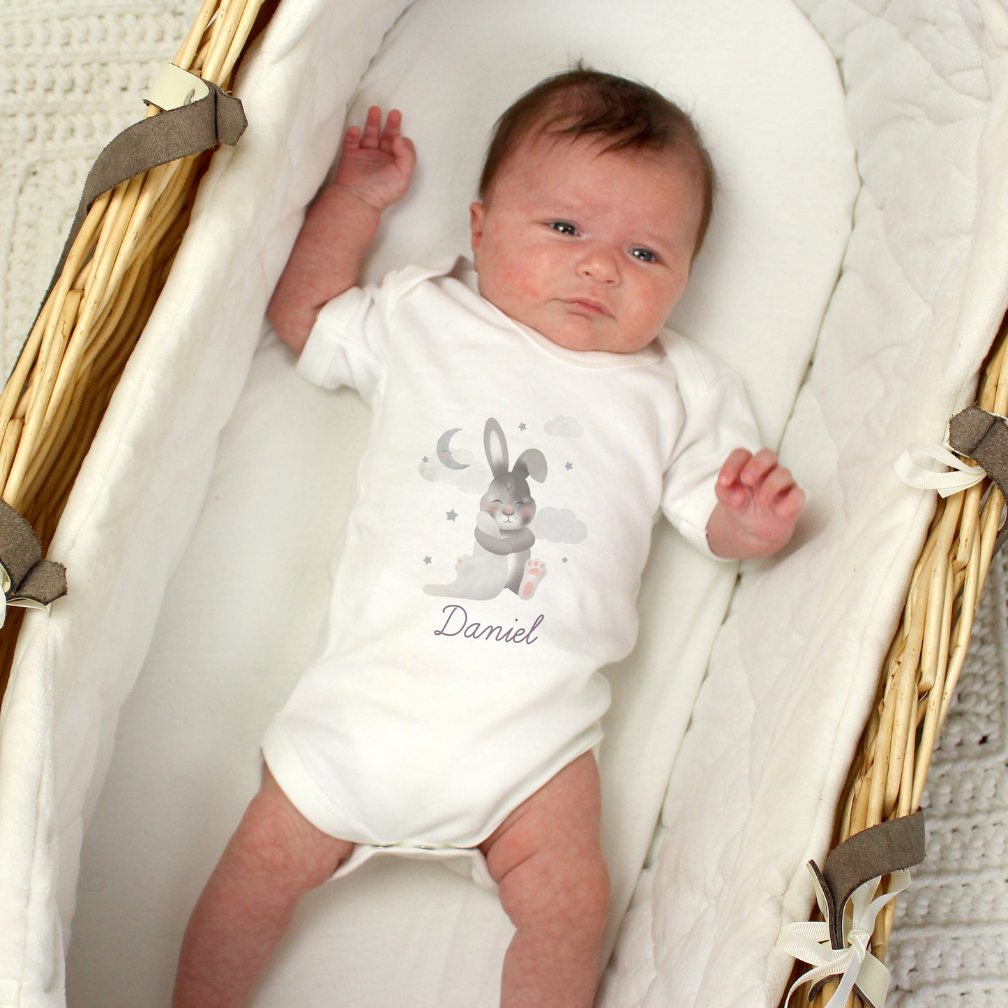 Personalised Cute Bunny Baby Vest – 0–3 Months