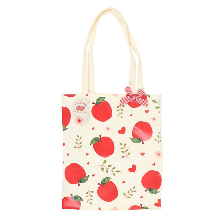 Apple Print Polycotton Tote Bag Thank You Teacher Gift