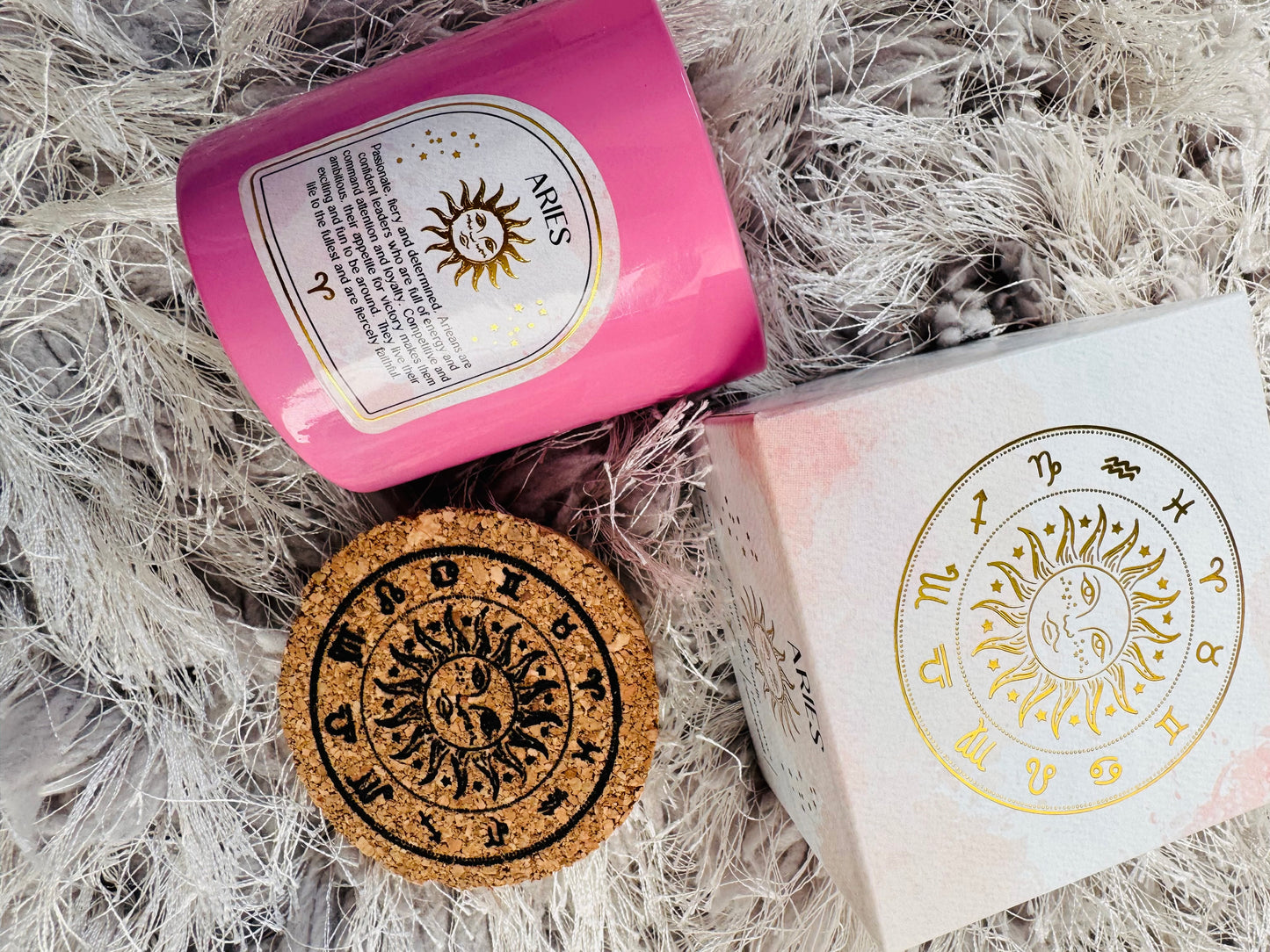 Aries Cedarwood Gemstone Zodiac Candle