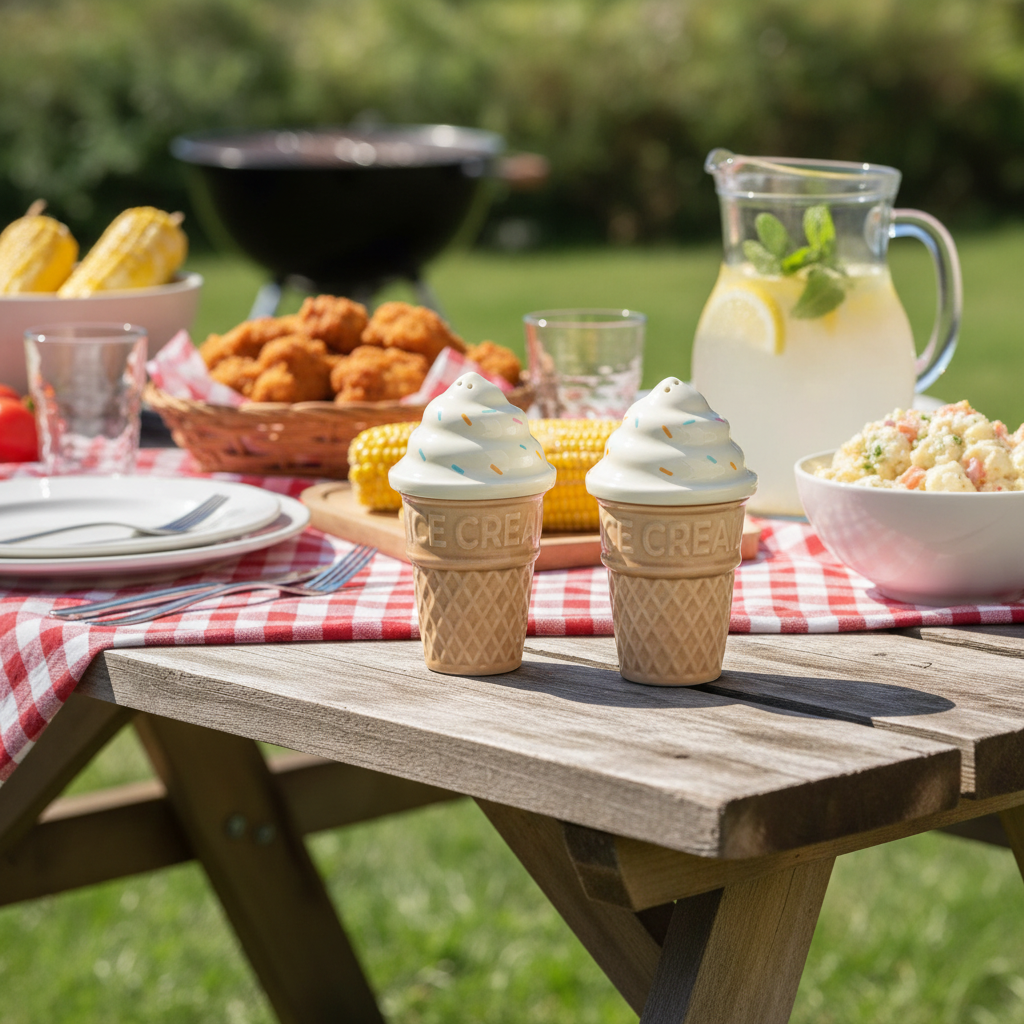 Ice Cream Cone Salt and Pepper Shakers