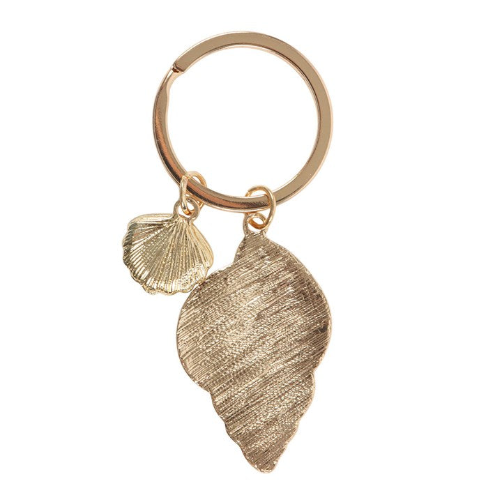 High Tide Shell Keyring | Enamel Coastal Shell Bag Charm | Seaside Gift