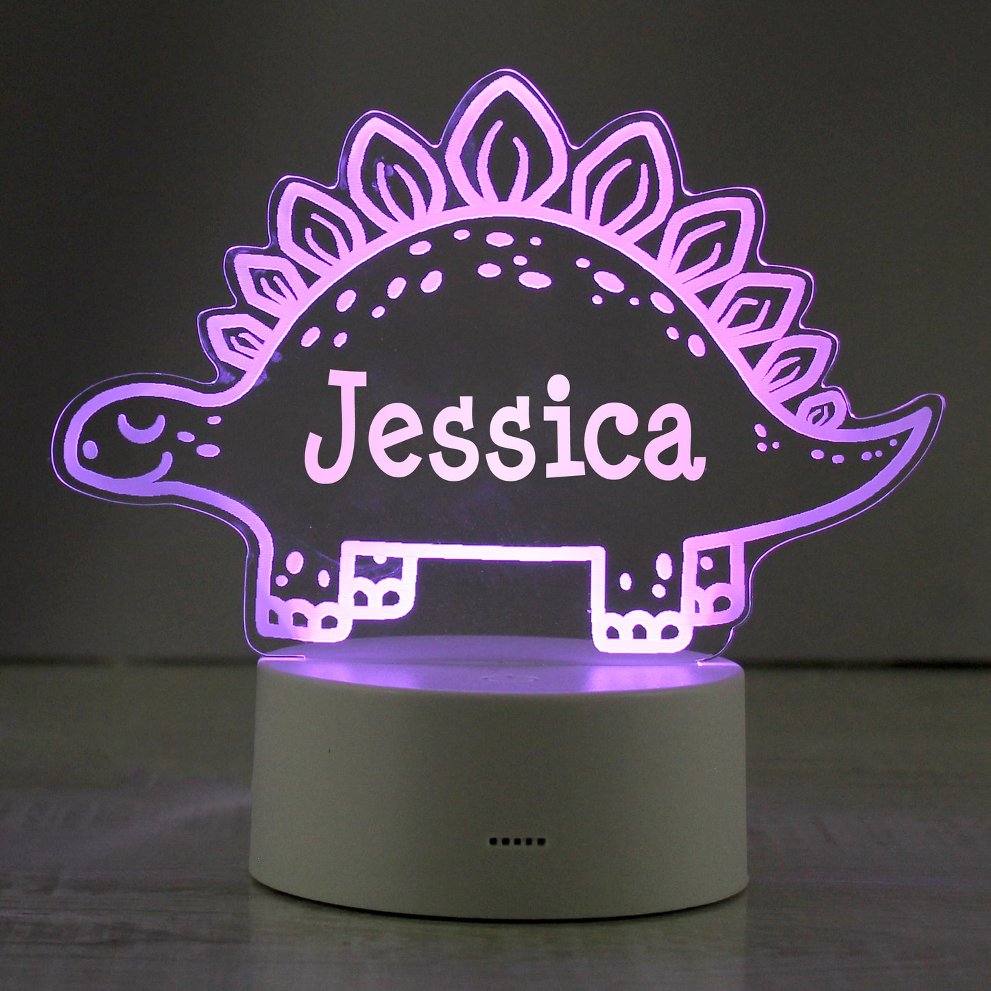 LED Dinoaur light personalised with name