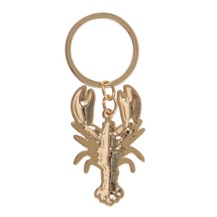 Back view of a lobster keychain on a white background