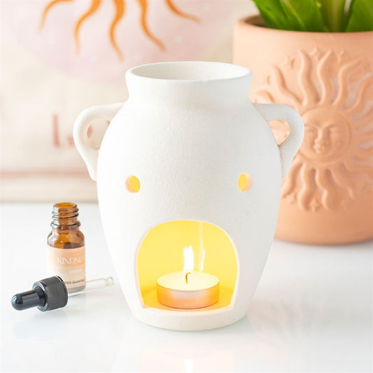 Elegant Textured Vase Urn-Style Oil Burner & Wax Warmer