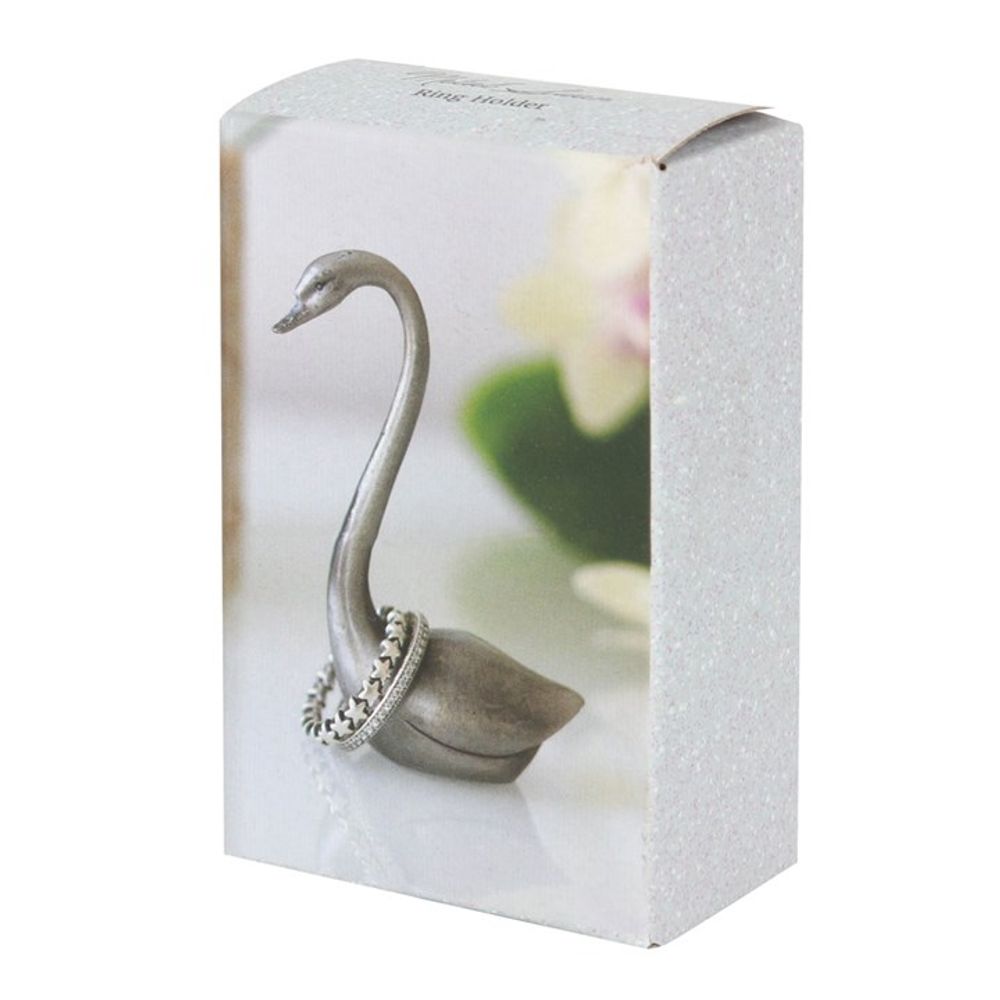 Compact swan ring stand for bedside tables and vanities – stylish jewellery storage solution.