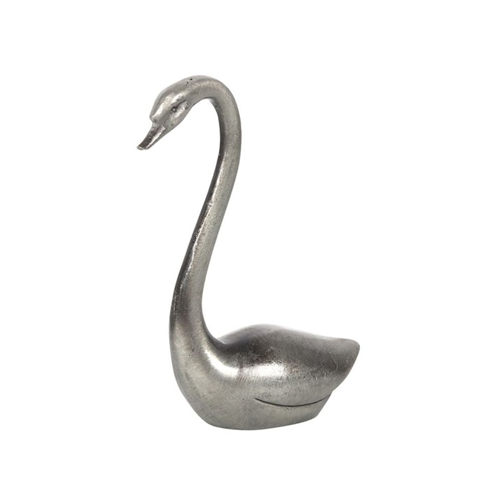 Minimalist swan jewellery holder in iron, ideal for organising rings and small accessories.