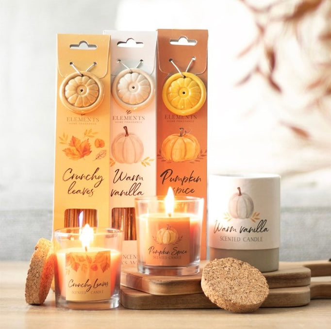 Vegan-friendly warm vanilla candle for autumn home fragrance