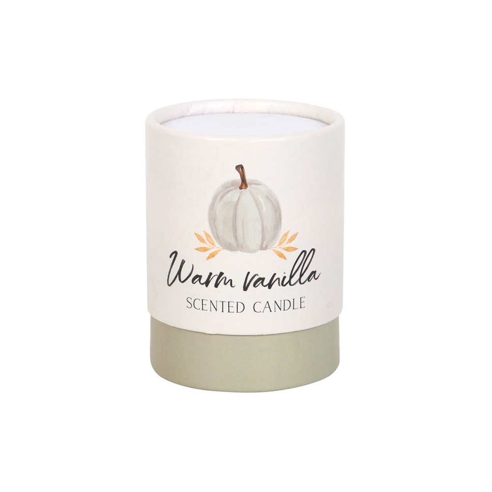 25-hour burn warm vanilla candle in cork lid jar