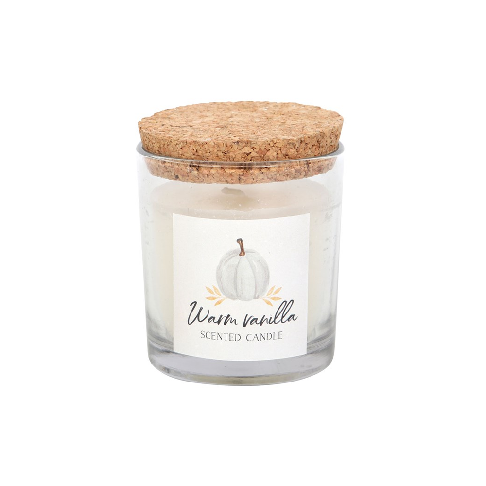 Cosy autumn home décor with warm vanilla fragrance candle UK
