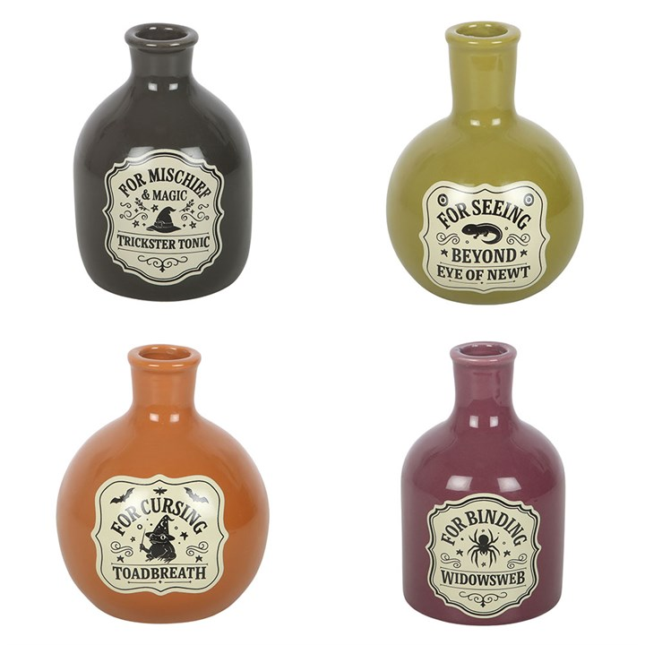 Set of 4 Potion Bottle Vases and Candle Holders
