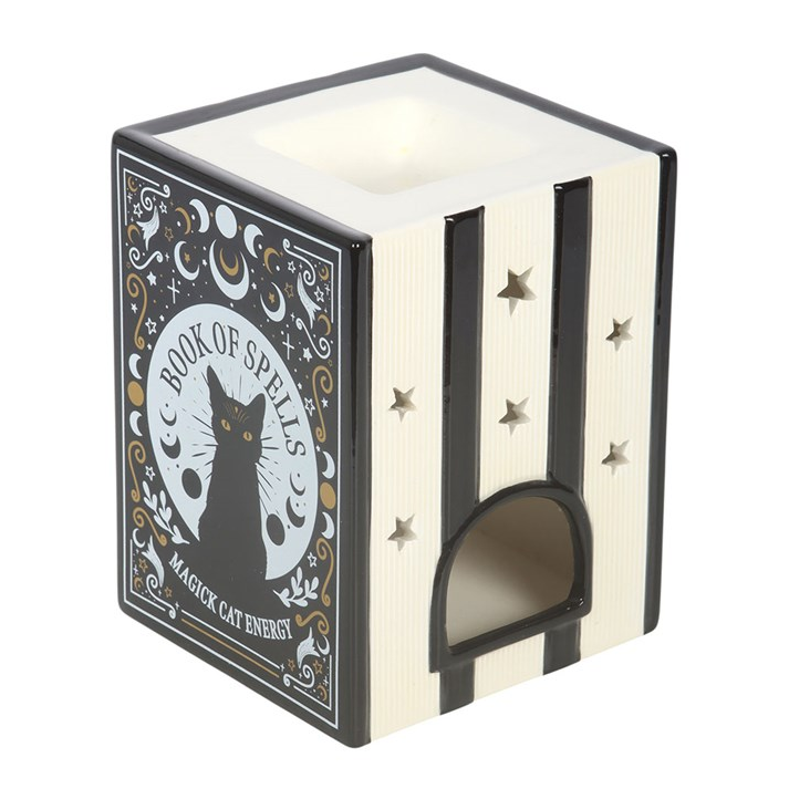 Black Cat Book of Spells Oil Burner and Wax Warmer