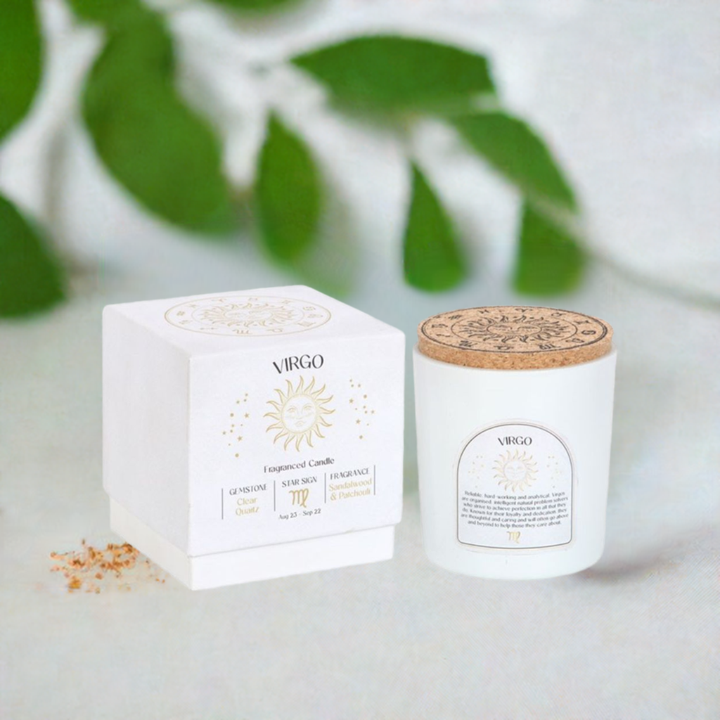 Virgo Sandalwood & Patchouli Gemstone Zodiac Candle