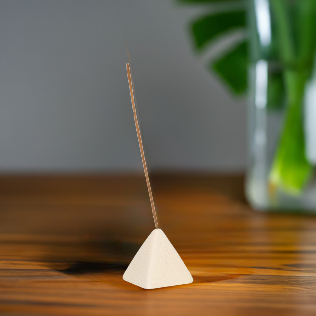 Cream Speckle Pyramid Incense Stick Holder