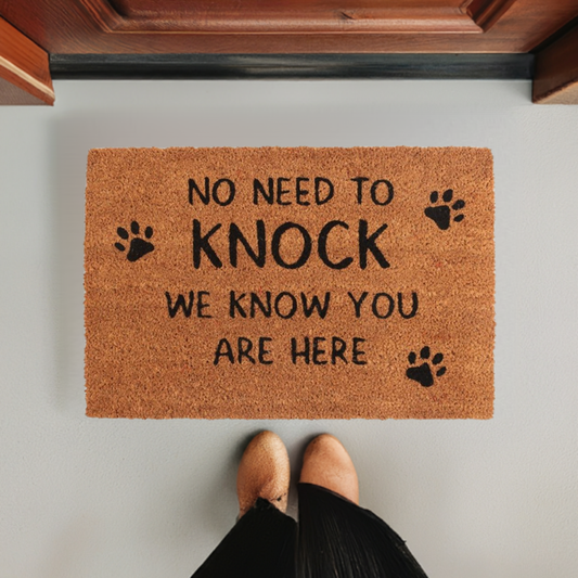 Natural No Need To Knock Dog Doormat