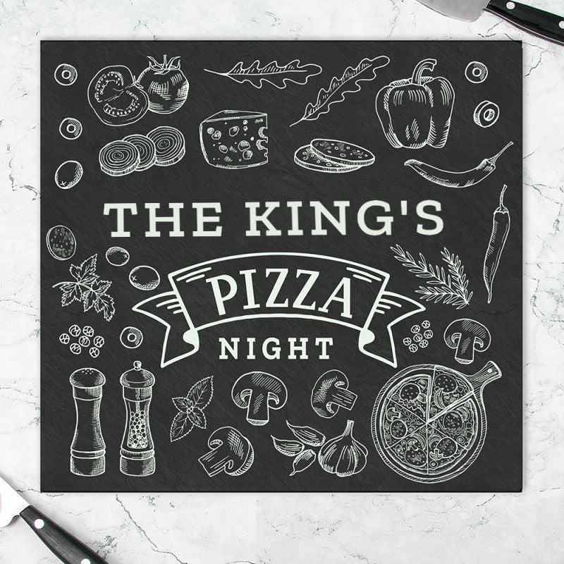 Personalised Pizza Glass Chopping Board/Worktop Saver