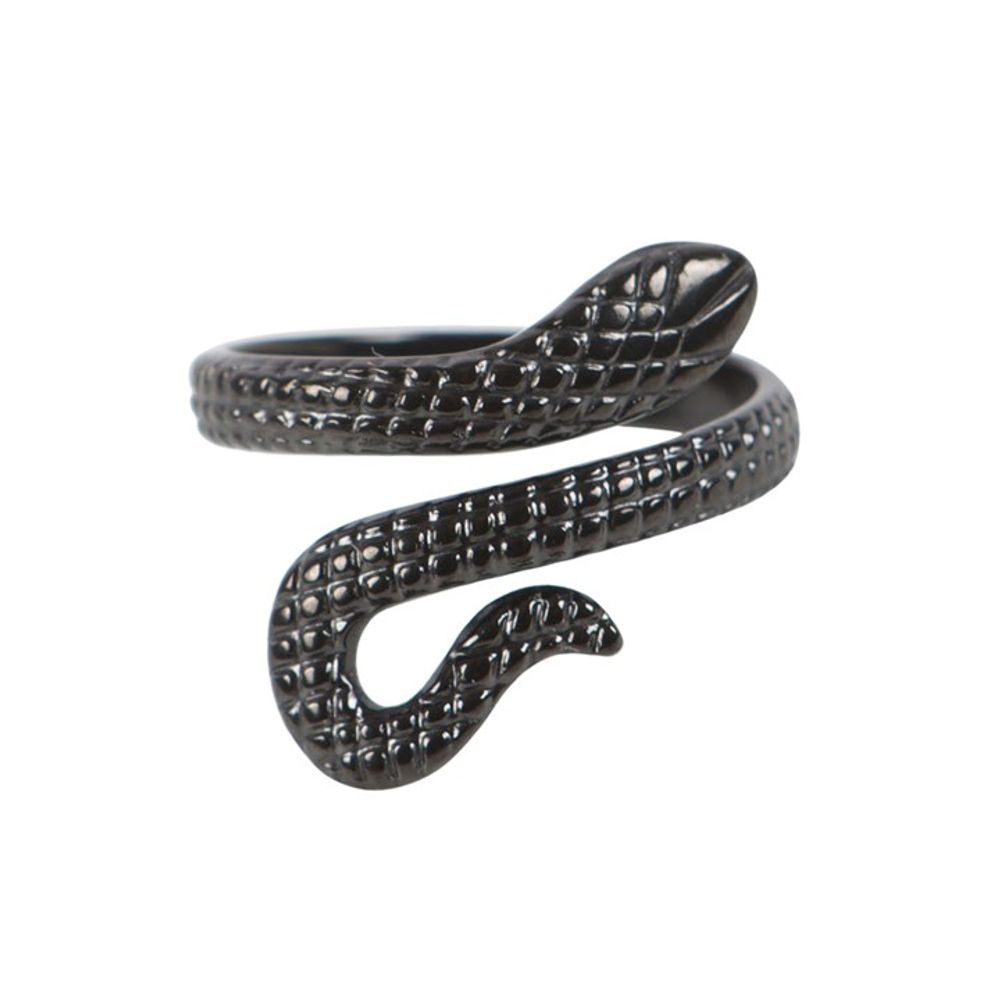 Black Snake Adjustable Ring – Gothic Serpent Jewellery