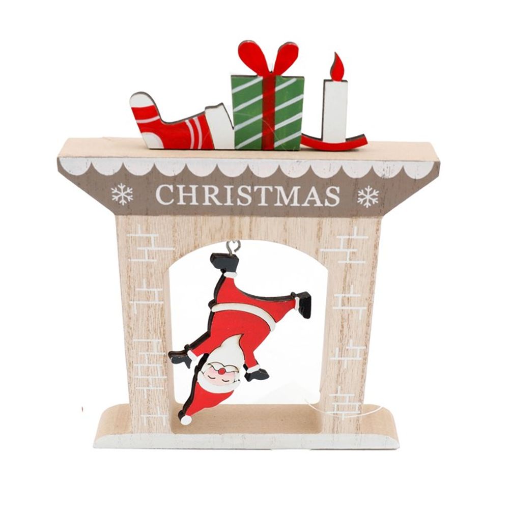Small Wooden Falling Santa Christmas Decoration