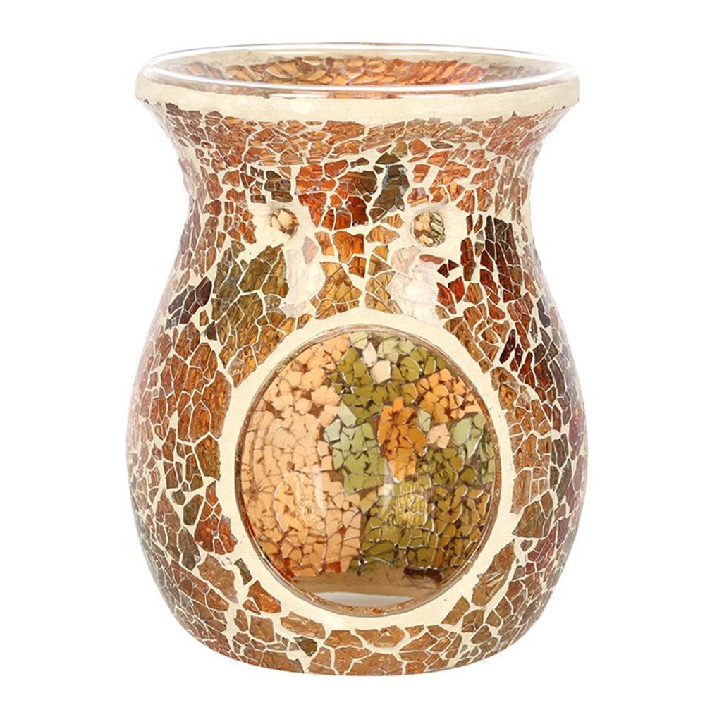 Large Brown Crackle Oil Wax Burner