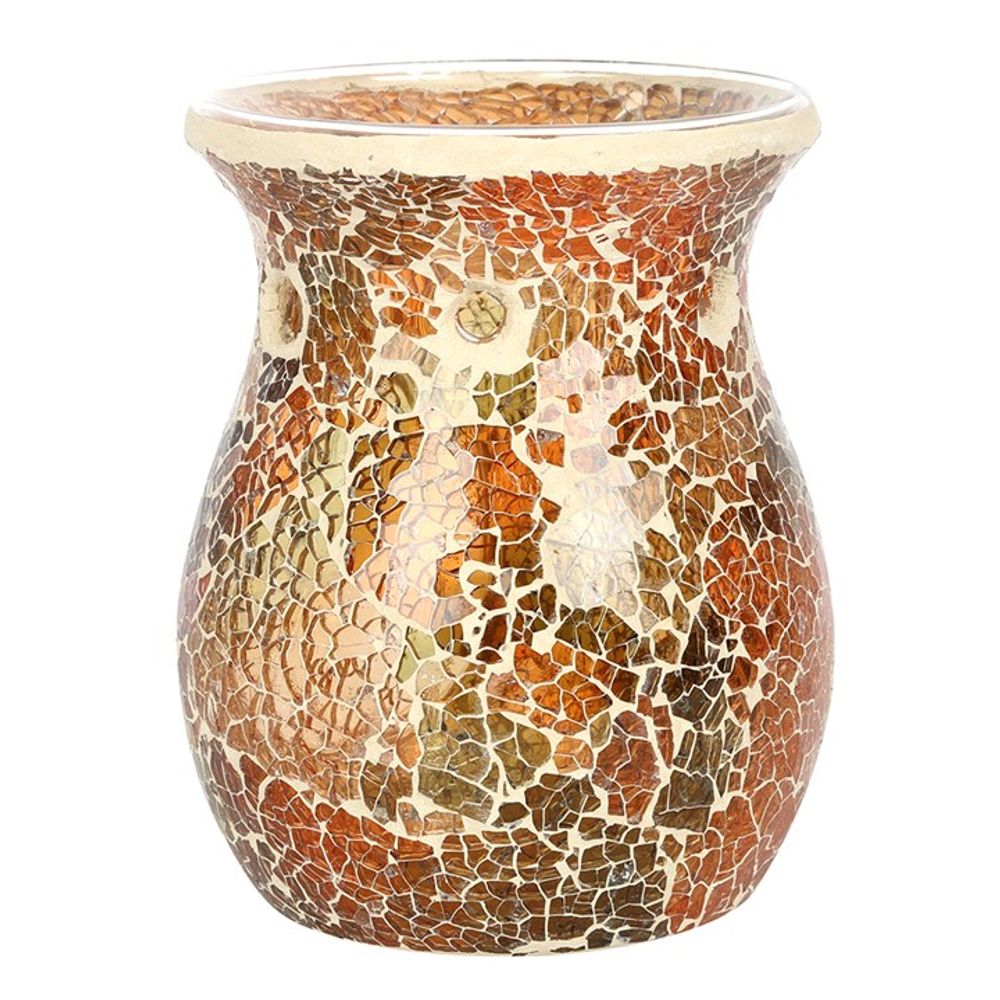 Large Brown Crackle Oil Wax Burner
