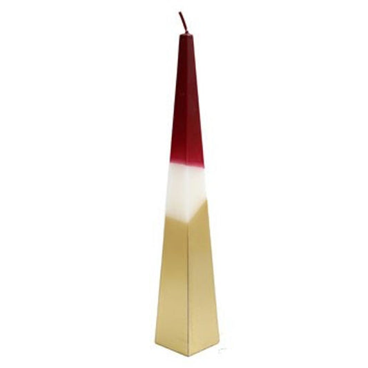 Large Red and Gold Pyramid Candle