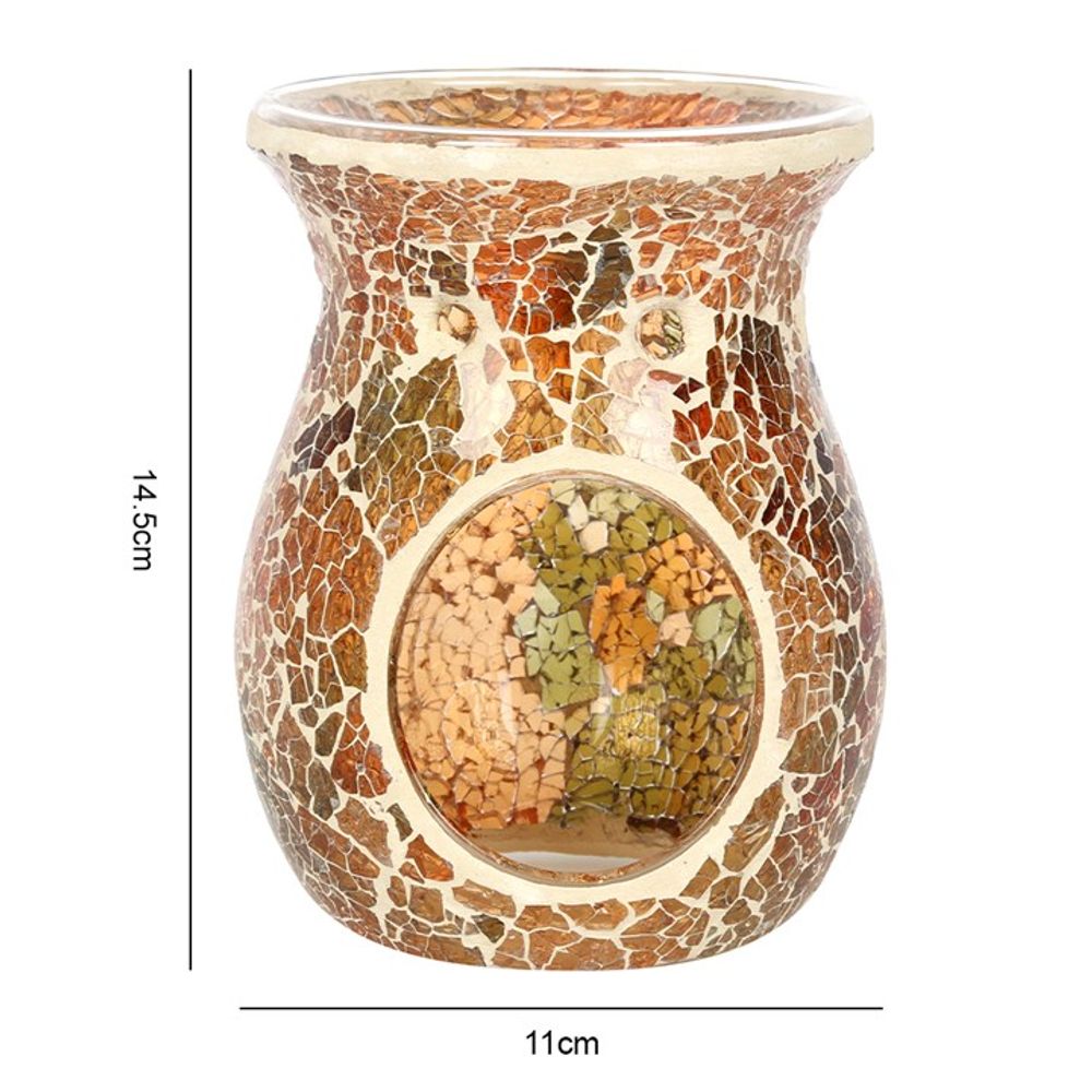 Large Brown Crackle Oil Wax Burner