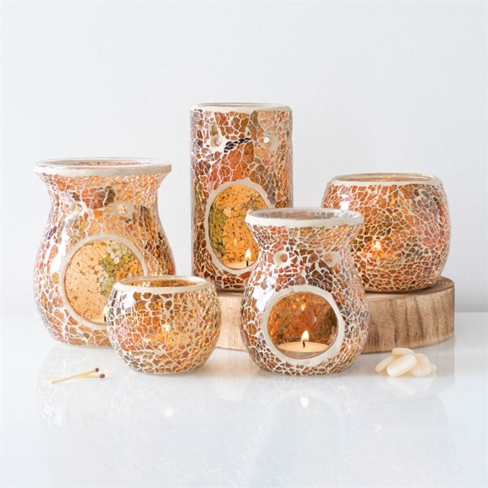 Large Brown Crackle Oil Wax Burner