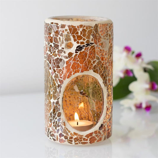 Pillar Brown Crackle Oil Wax Burner