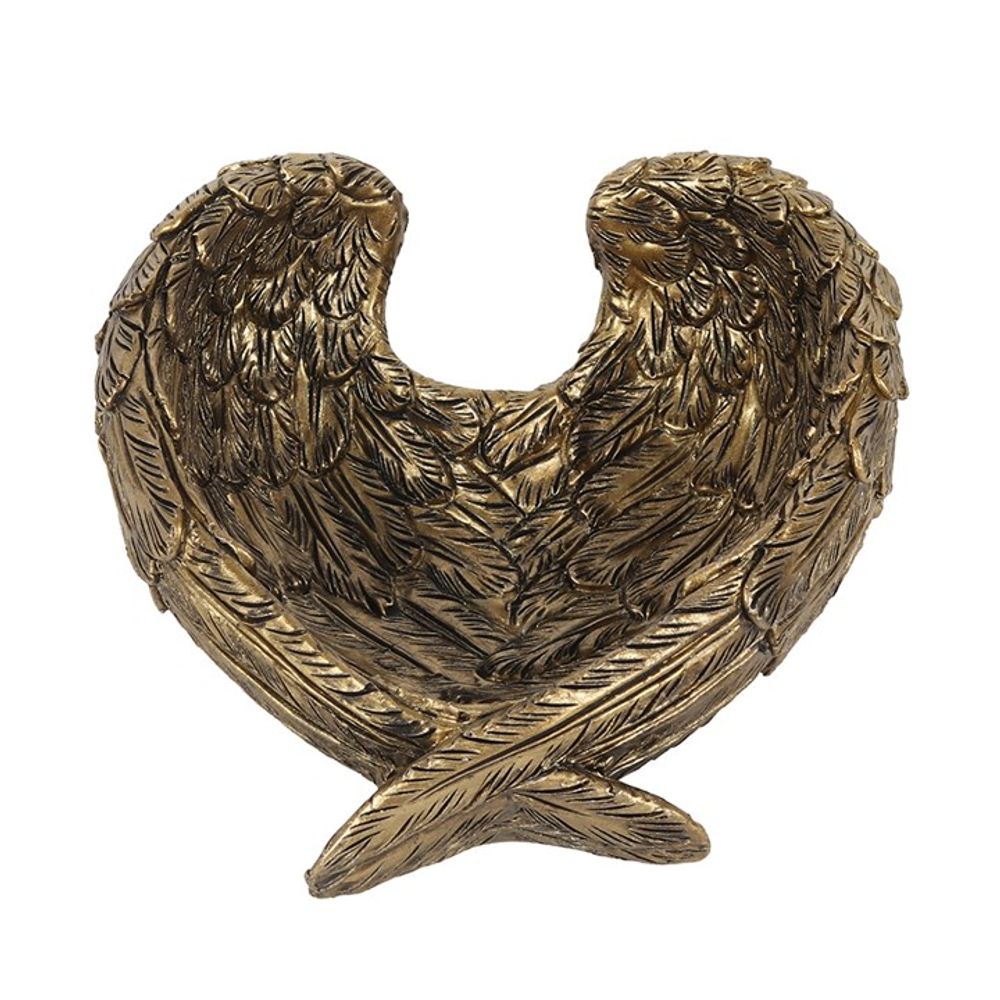 Antique Gold Angel Wing Trinket Dish