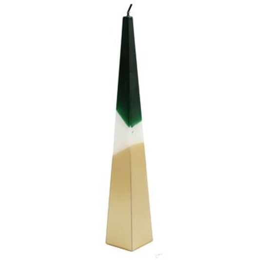 Large Green and Gold Pyramid Candle