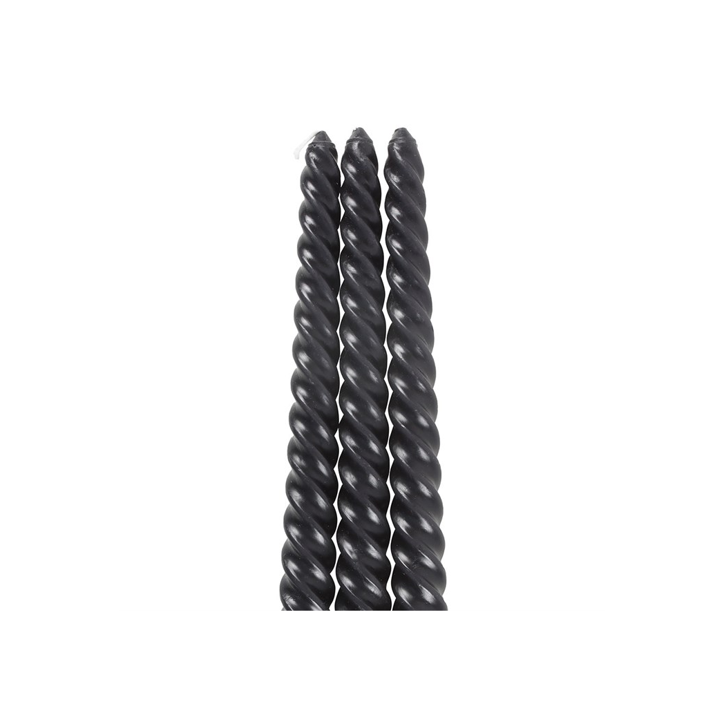 Set of 3 Dark Romance Twist Taper Candles