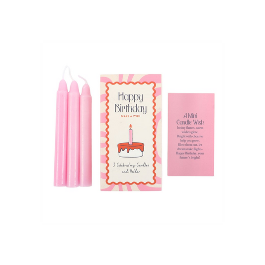 Set of 3 Happy Birthday Candles in a Box