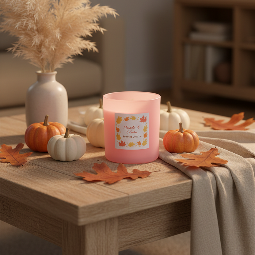 Maple & Clove Scented Candle | Cosy Autumn Home Fragrance Candle | Seasonal Gift