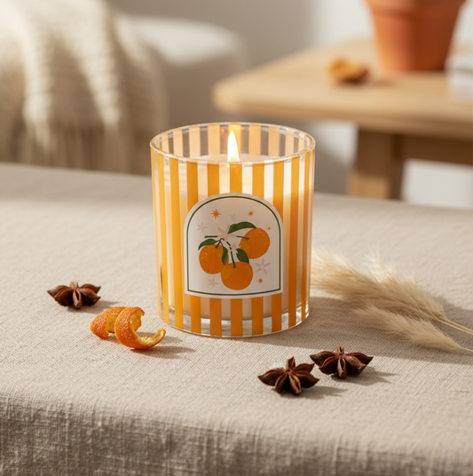 Orange Blossom Scented Candle | Citrus Mediterranean Home Fragrance Candle | Summer Gift