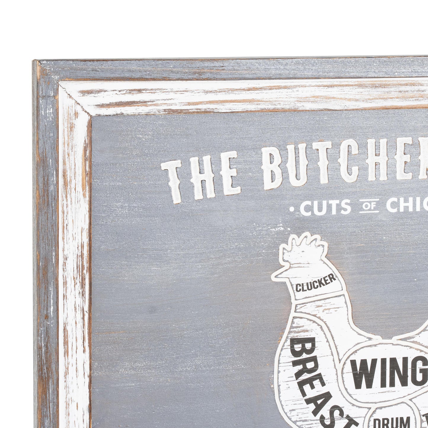 Butchers Cuts Chicken Wall Plaque – Grey Kitchen Décor
