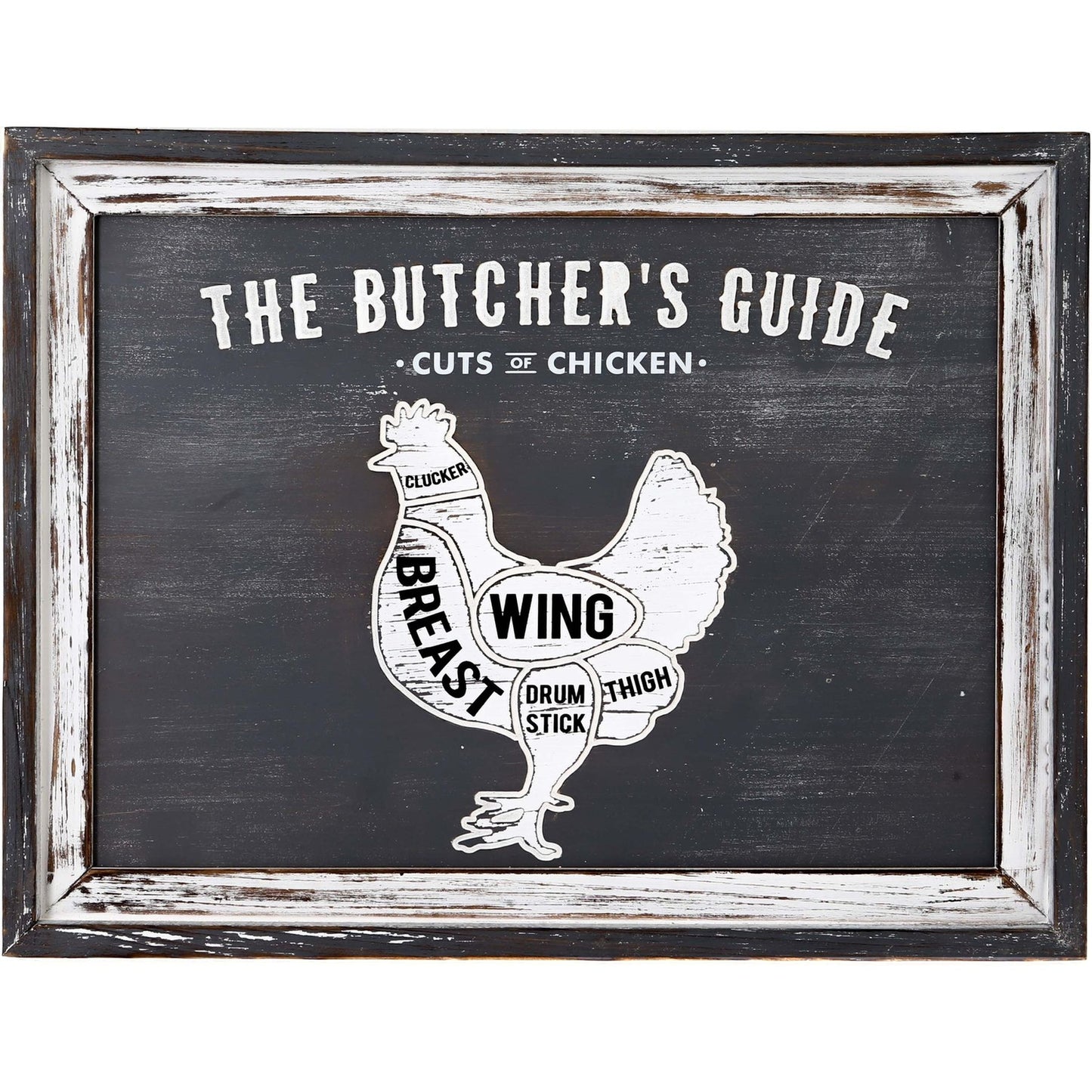 Butchers Cuts Chicken Wall Plaque – Grey Kitchen Décor