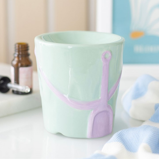 Pastel Bucket & Spade Oil Burner | Coastal Ceramic Home Fragrance | Seaside Gift