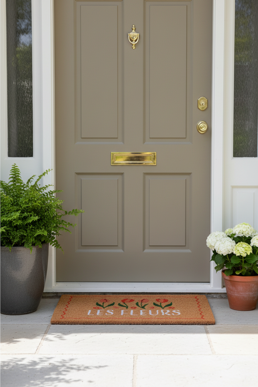 Natural Les Fleurs Tulip Doormat