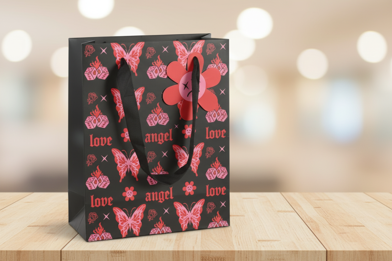 23cm Medium Flaming Butterfly Gift Bag