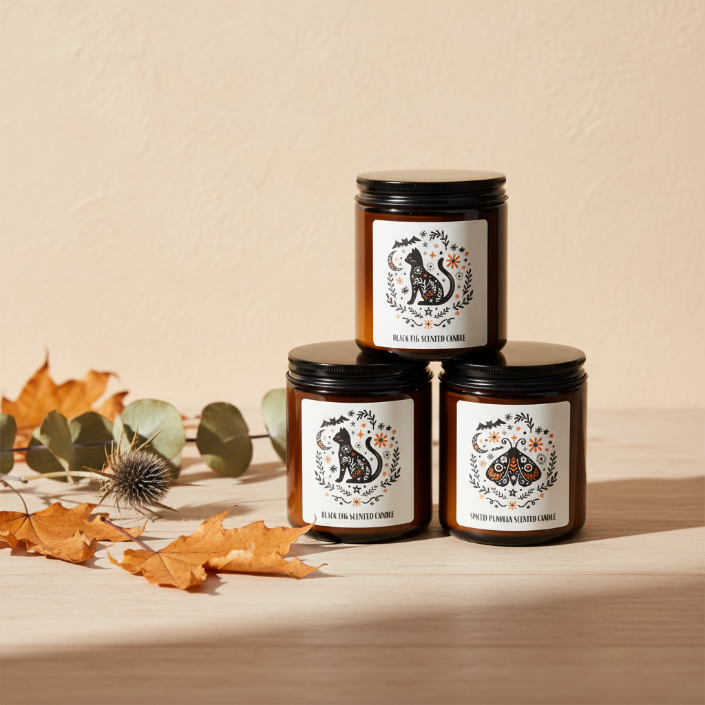 Frightful Folk Set of 3 Scented Candles | Autumn Halloween Candle Gift Set