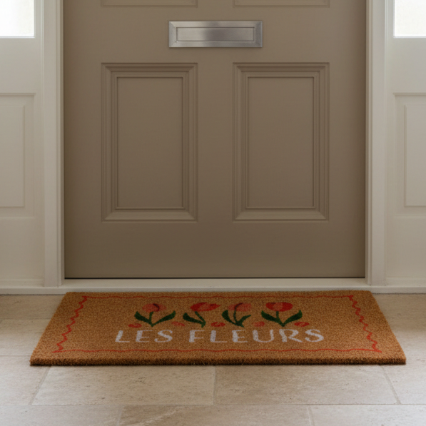 Natural Les Fleurs Tulip Doormat